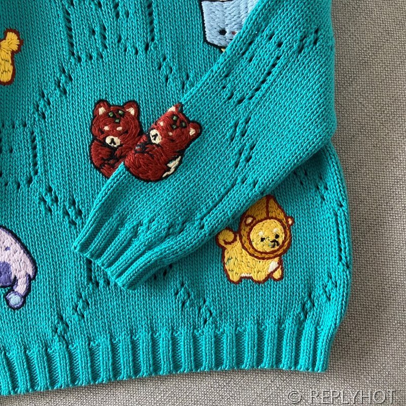 구찌 자수 니트 코튼 스웨터 남여공용 [매장가 358만원대]