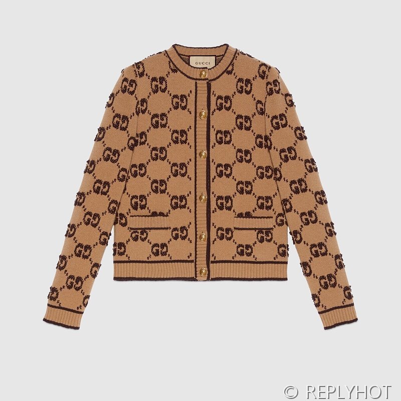 구찌 울 벨벳 블렌디드 자카드 가디건 [매장가 348만원대]