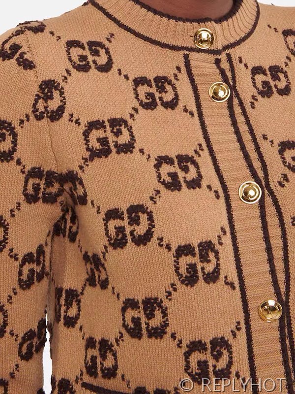 구찌 울 벨벳 블렌디드 자카드 가디건 [매장가 348만원대]