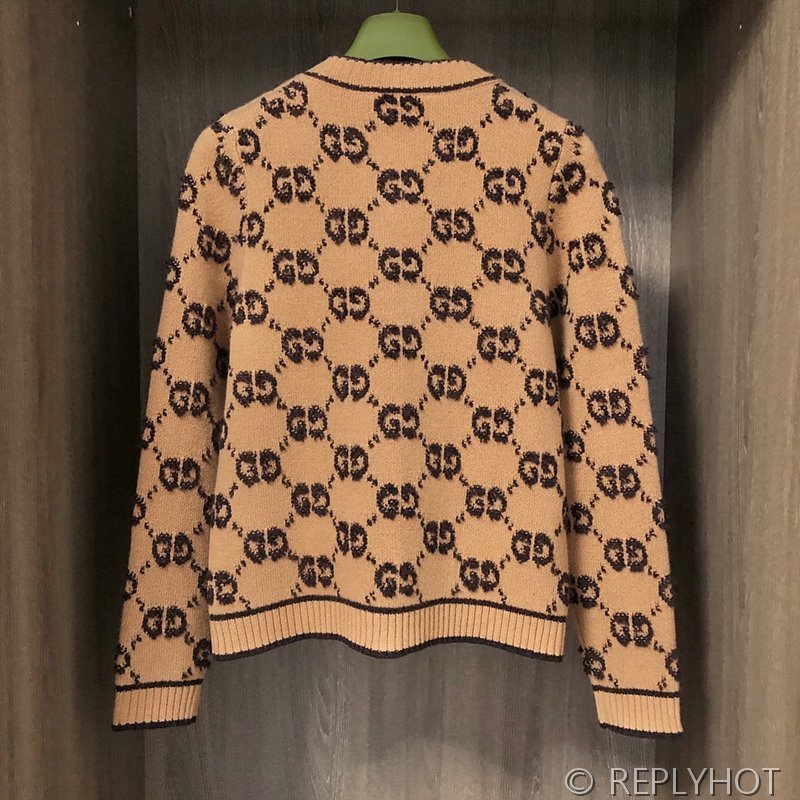 구찌 울 벨벳 블렌디드 자카드 가디건 [매장가 348만원대]