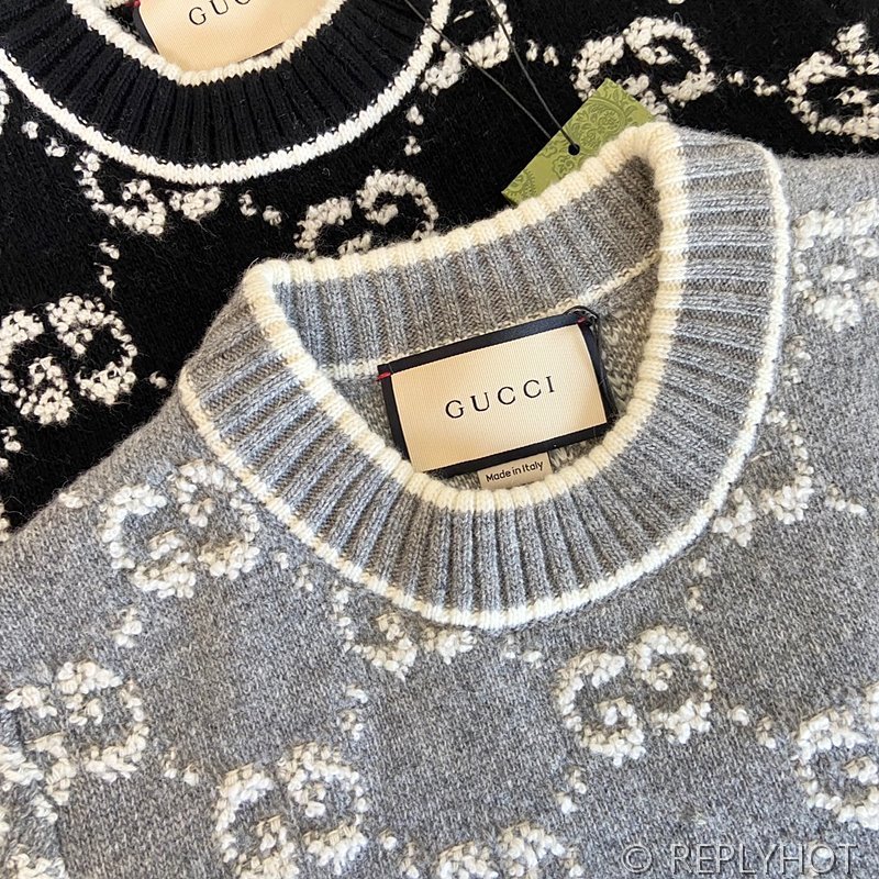 구찌 벨벳 혼방 자카드 니트 2COLOR [매장가 258만원대]