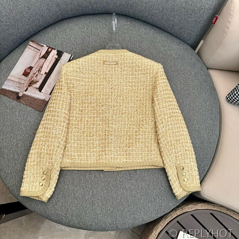 미우미우 브레이드 트위드 숏자켓