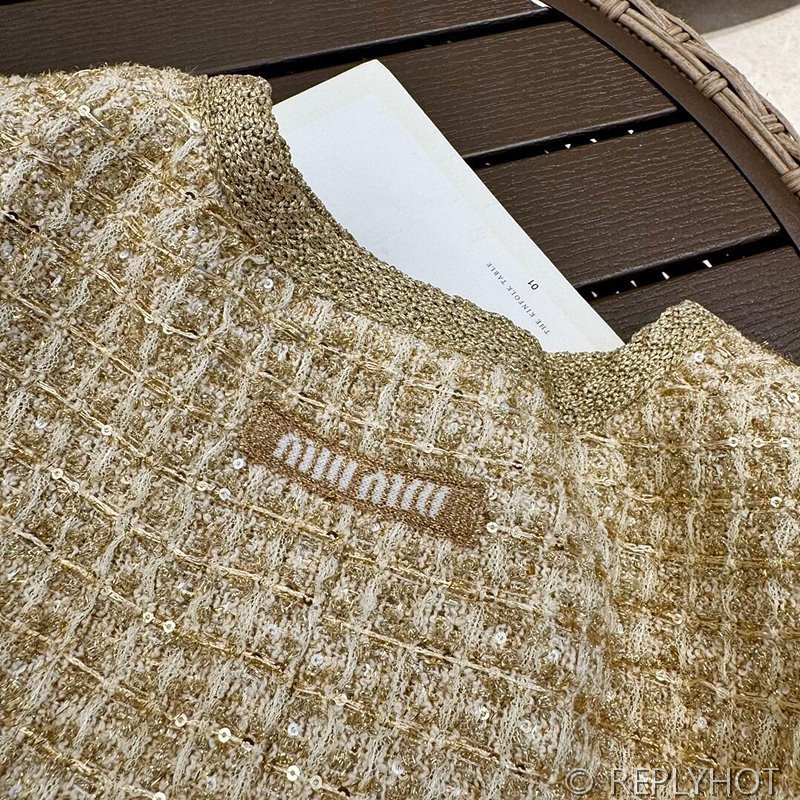 미우미우 브레이드 트위드 숏자켓