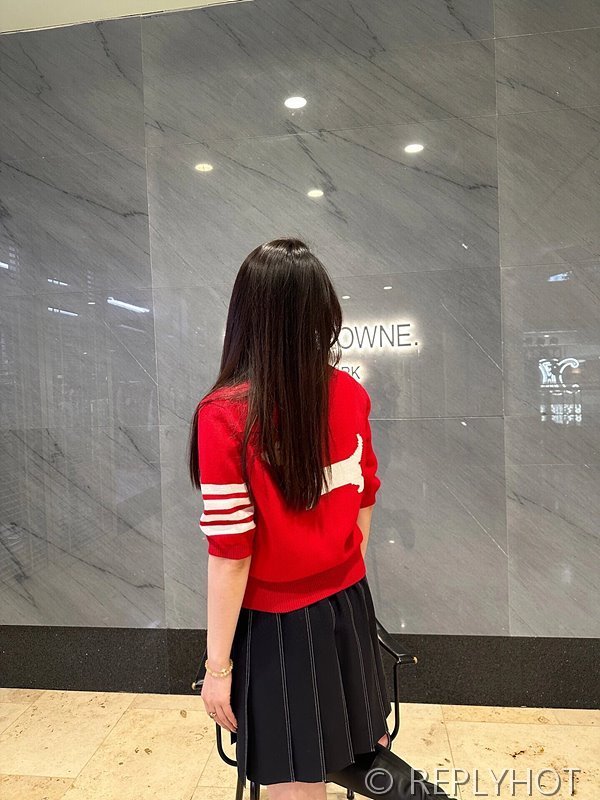 톰브라운 네이비 코튼 헥터 다이애그널 스트라이프 아이콘 쇼트 슬리브 4-바 폴로 셔츠 2COLOR [매장가 220만원대]