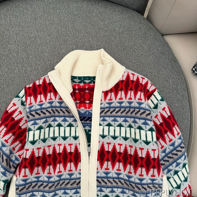 로로피아나 페어아일 자카드 지퍼 가디건 [매장가 370만원대]