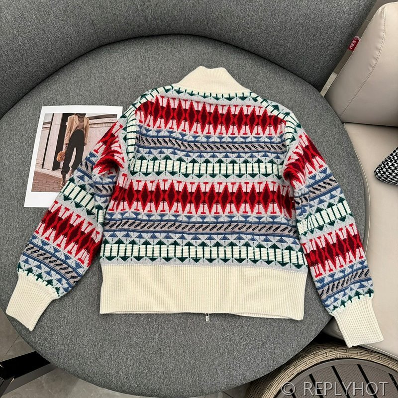 로로피아나 페어아일 자카드 지퍼 가디건 [매장가 370만원대]