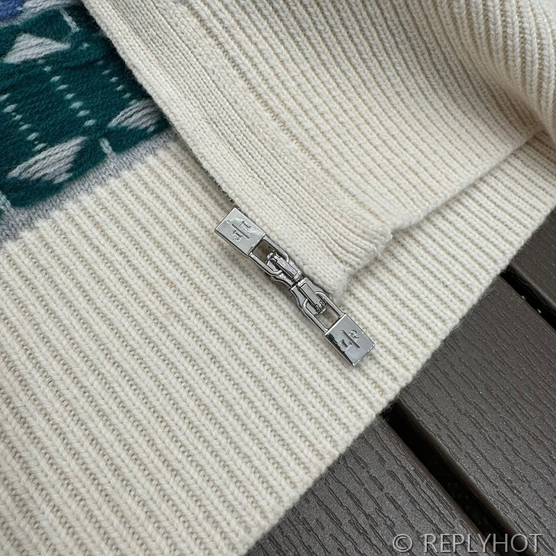 로로피아나 페어아일 자카드 지퍼 가디건 [매장가 370만원대]