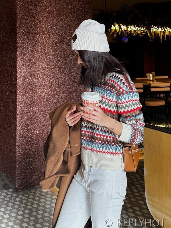 로로피아나 한정판 페어아일 컬러풀 패턴 자카드 스웨터[매장가 290만원대]