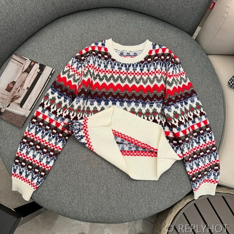 로로피아나 한정판 페어아일 컬러풀 패턴 자카드 스웨터[매장가 290만원대]