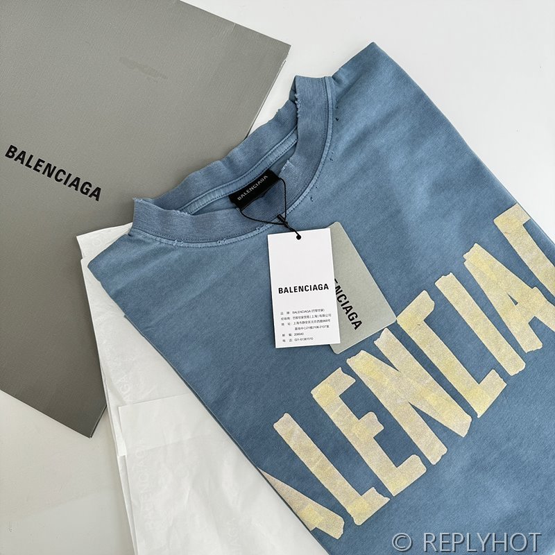 발렌시아가 테이프 레터 반팔(남여공용)