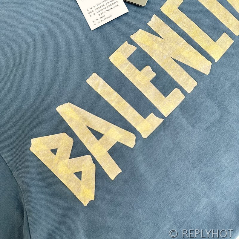 발렌시아가 테이프 레터 반팔(남여공용)