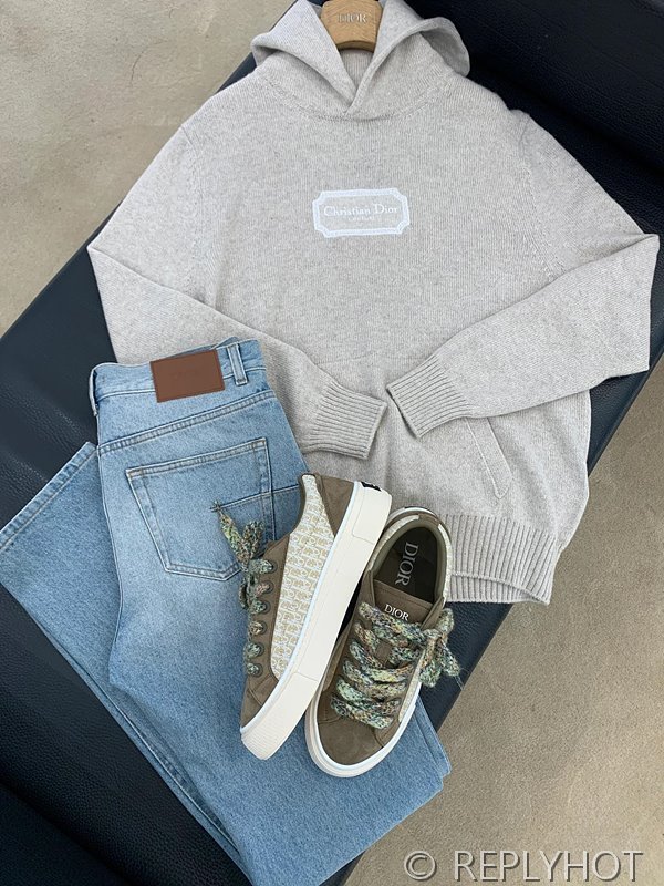 디올 자수 캐시미어 후디(남여공용)