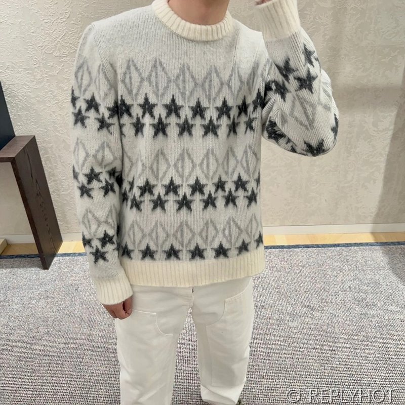 디올 오각별 자카드 캐시미어 스웨터(남여공용)