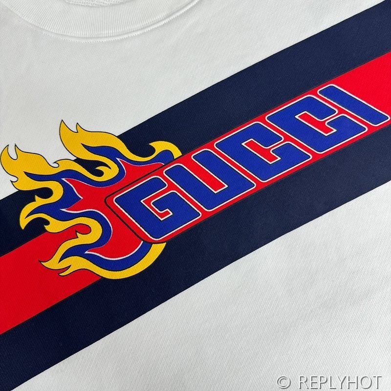 구찌 플레임 스트라이프 크루넥 스웨트셔츠(남여공용)