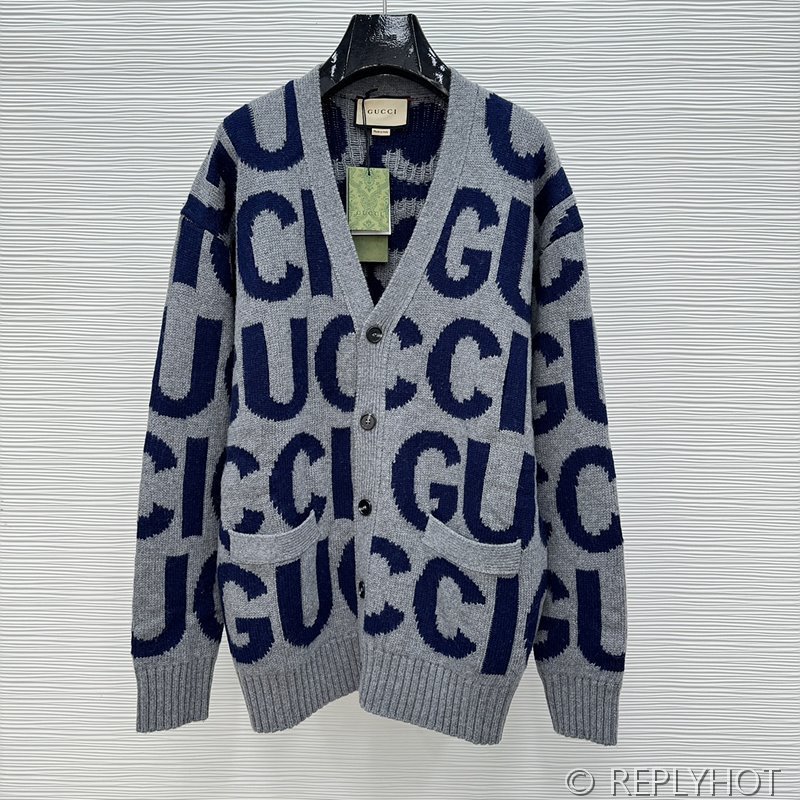 구찌 레터링 울 가디건(남여공용)