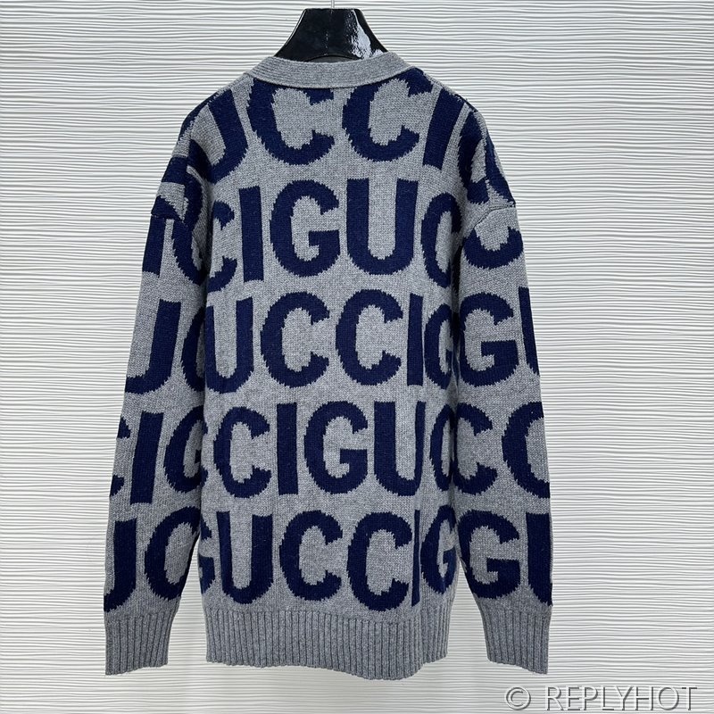 구찌 레터링 울 가디건(남여공용)