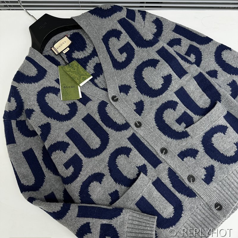 구찌 레터링 울 가디건(남여공용)