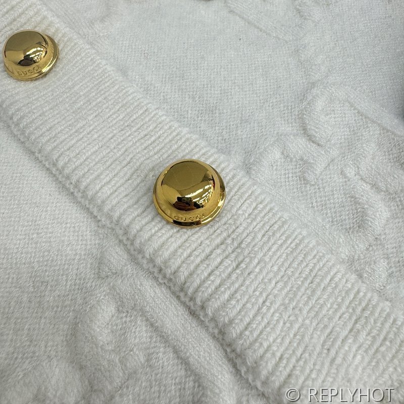 구찌 웹 스트라이프 울 가디건