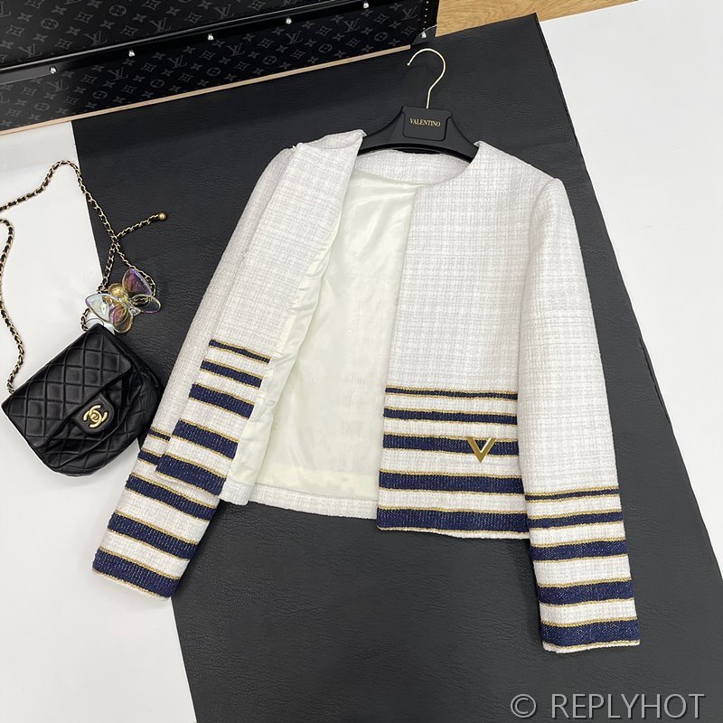 발렌티노 에멜리쉬드 스트라이프 부클레 재킷 [매장가 790만원대]