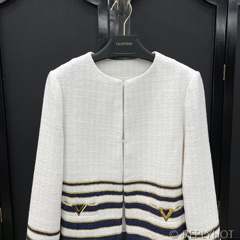 발렌티노 에멜리쉬드 스트라이프 부클레 재킷 [매장가 790만원대]