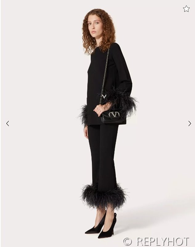 발렌티노 깃털 장식 스트레치 비스코스 점퍼[매장가 440만원대]