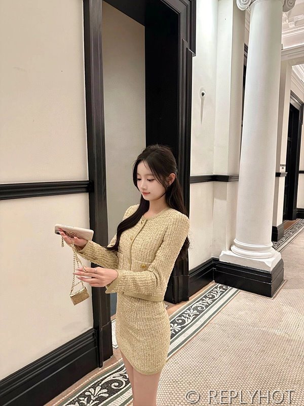 미우미우 브레이드 트위드 스커트