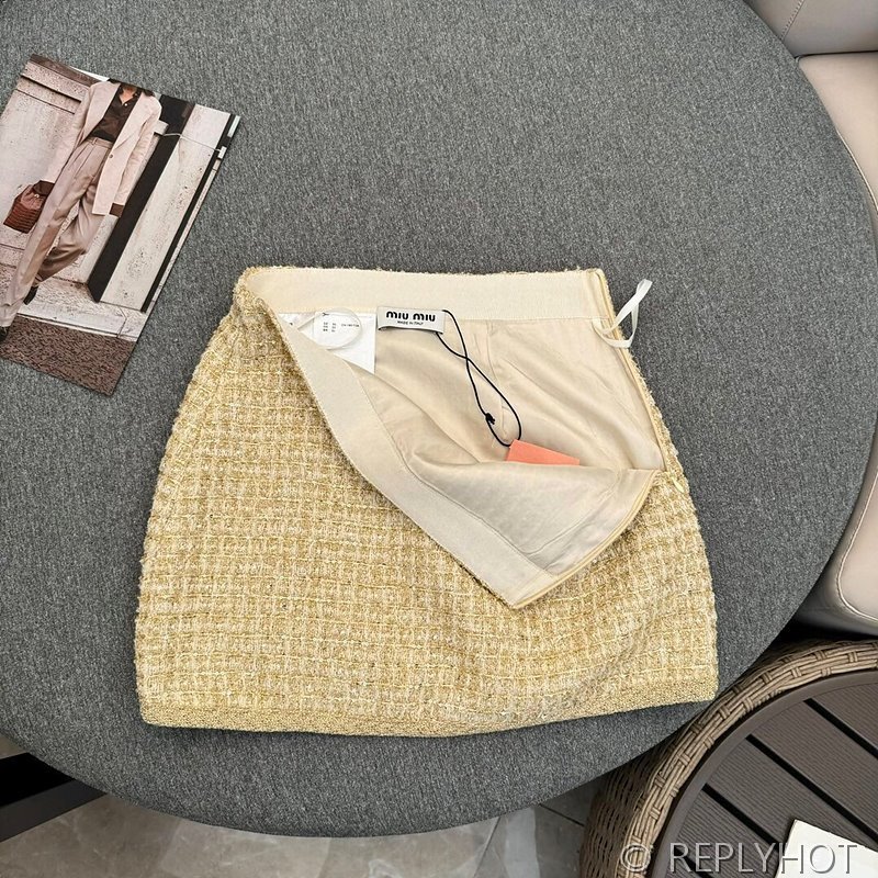 미우미우 브레이드 트위드 스커트