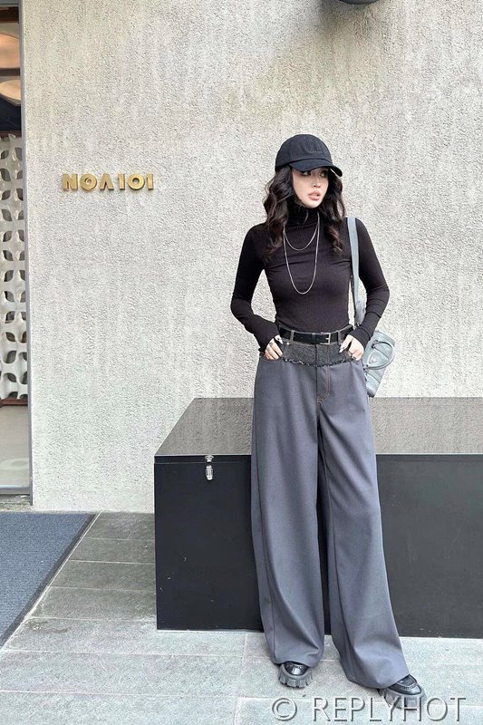 프라다 벨트 와이드 팬츠 2color