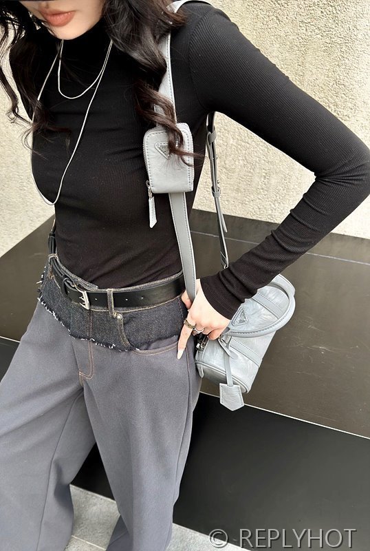 프라다 벨트 와이드 팬츠 2color