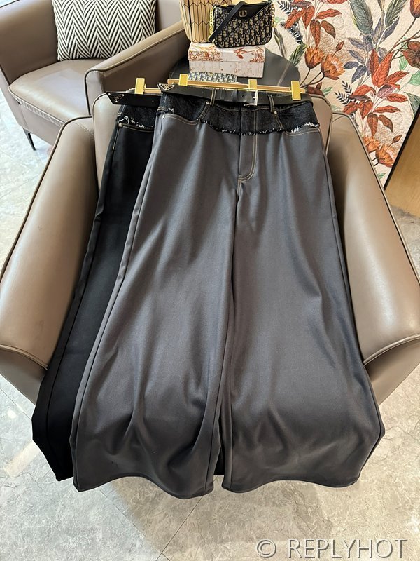 프라다 벨트 와이드 팬츠 2color