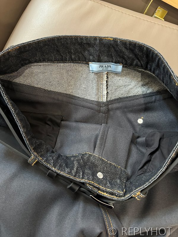 프라다 벨트 와이드 팬츠 2color