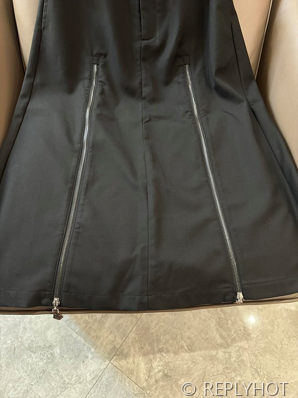 루이비통 벨트 더블 지퍼 슬림 롱 스커트