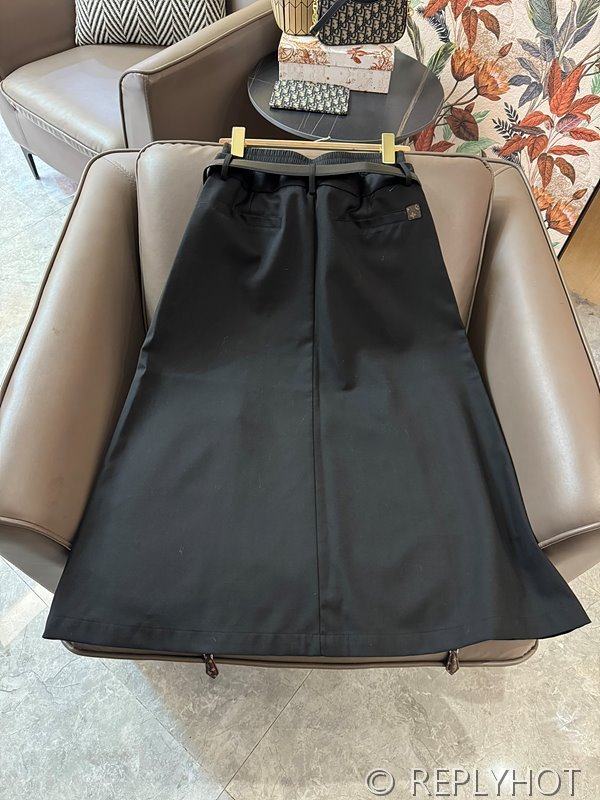 루이비통 벨트 더블 지퍼 슬림 롱 스커트