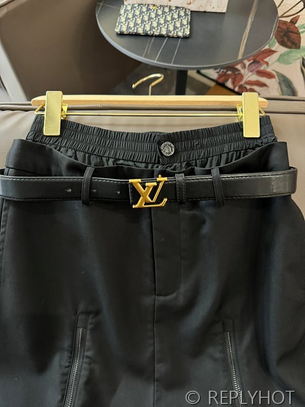 루이비통 벨트 더블 지퍼 슬림 롱 스커트