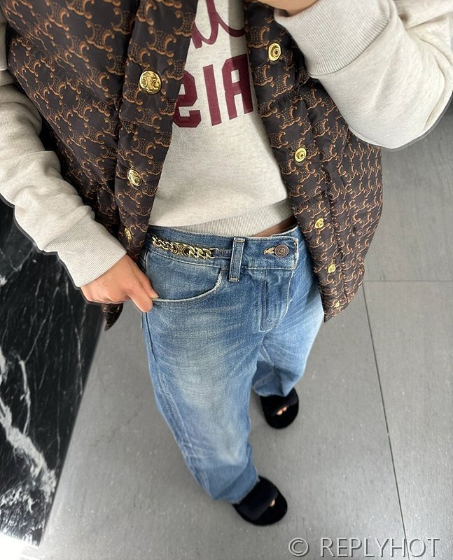 셀린느 하이웨이스트 스트레이트 진