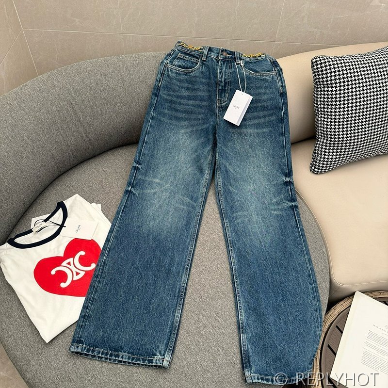 셀린느 하이웨이스트 스트레이트 진