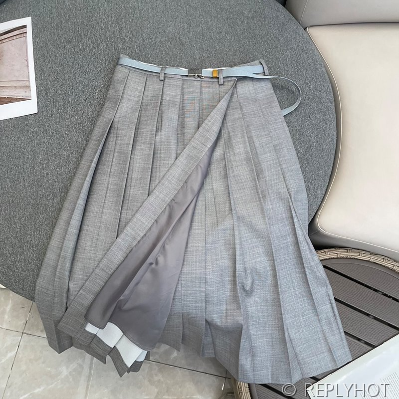 프라다 벨트 플리츠 스커트