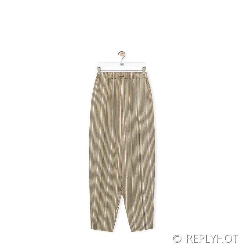 로에베 스트라이프 벌룬 실크 팬츠