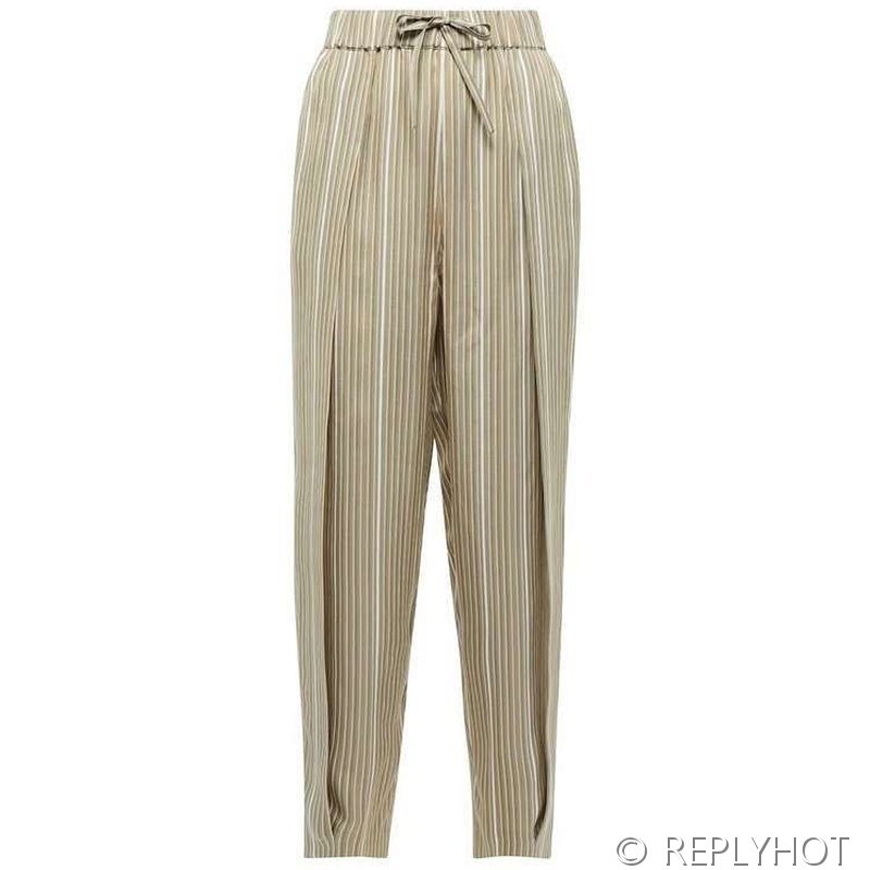 로에베 스트라이프 벌룬 실크 팬츠