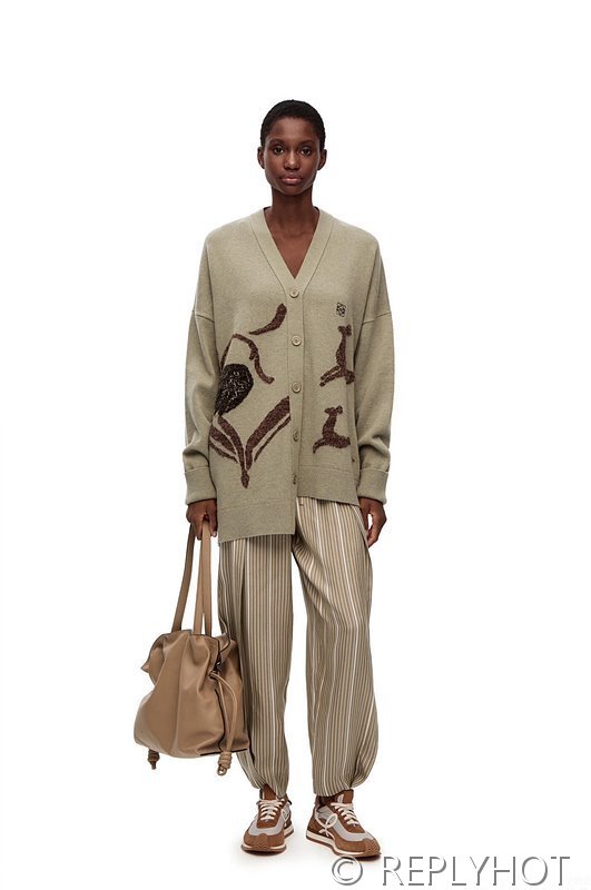 로에베 스트라이프 벌룬 실크 팬츠