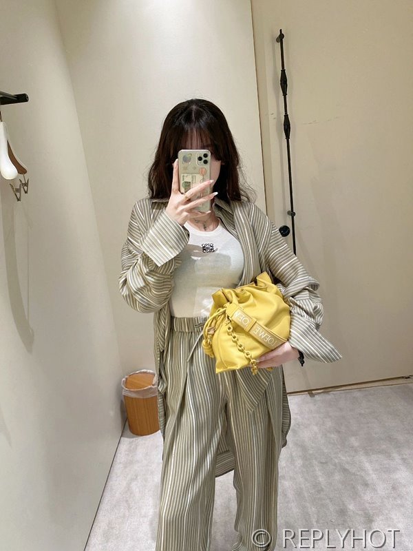 로에베 스트라이프 벌룬 실크 팬츠