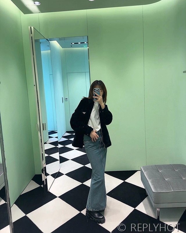 프라다 하이웨이스트 데님 스커트