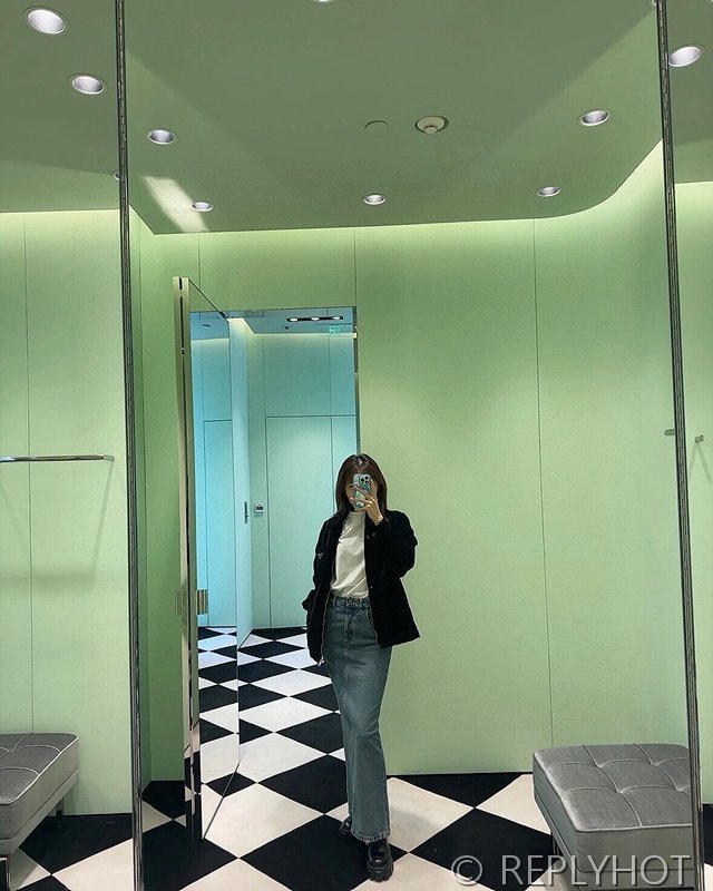 프라다 하이웨이스트 데님 스커트