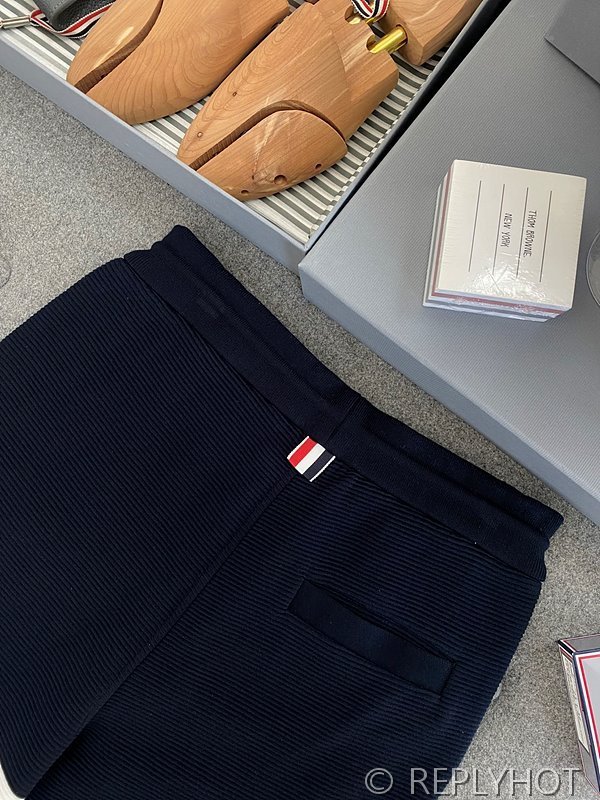 톰브라운 스트레이트 캐주얼 팬츠 네이비