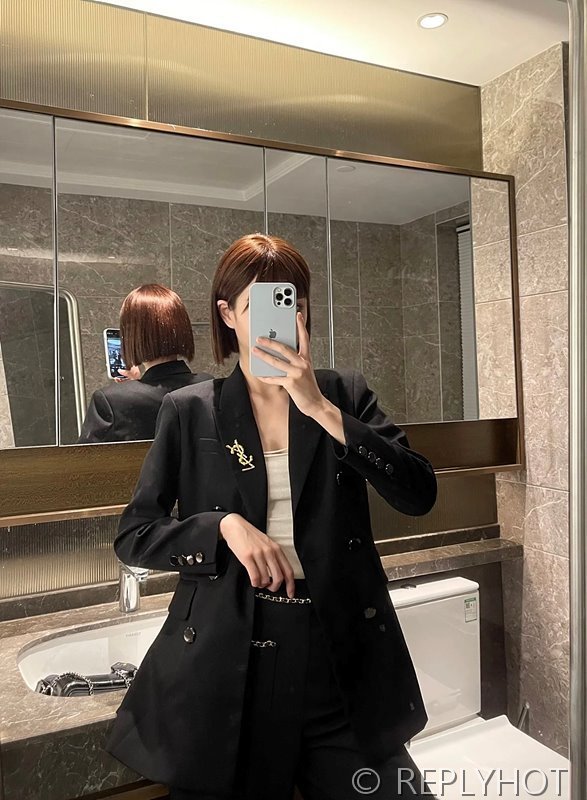 입생로랑 클래식 더블 울 테일러트 정장코트