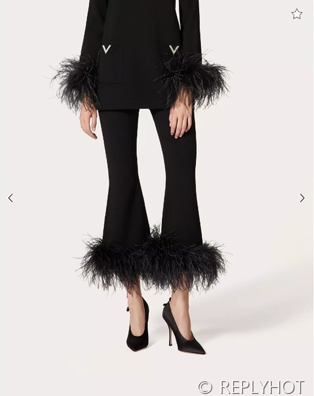 발렌티노 깃털 장식 스트레치 비스코스 팬츠[매장가 390만원대]