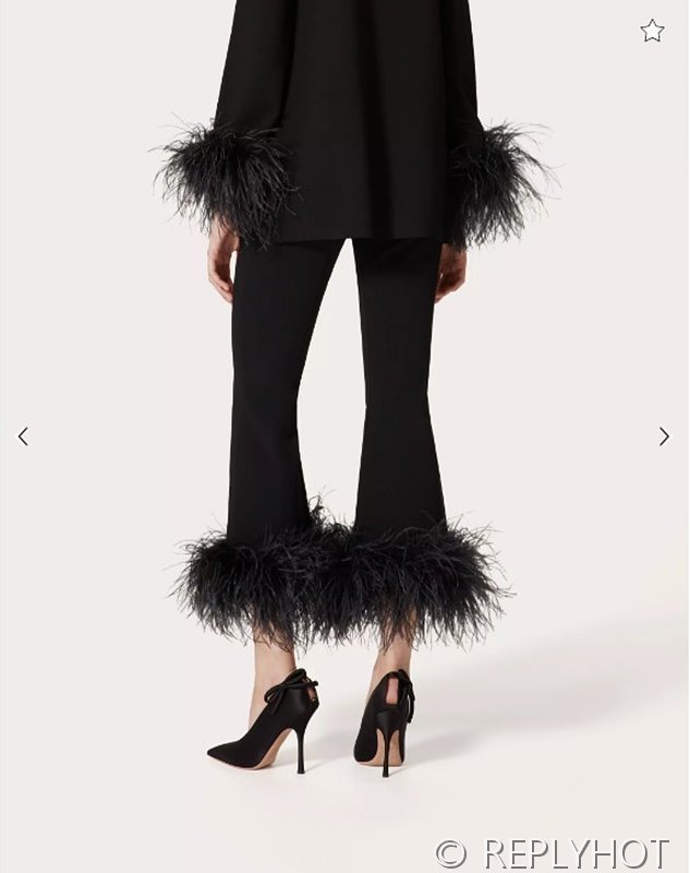 발렌티노 깃털 장식 스트레치 비스코스 팬츠[매장가 390만원대]