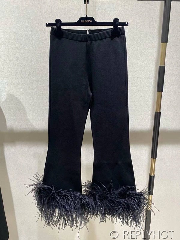 발렌티노 깃털 장식 스트레치 비스코스 팬츠[매장가 390만원대]