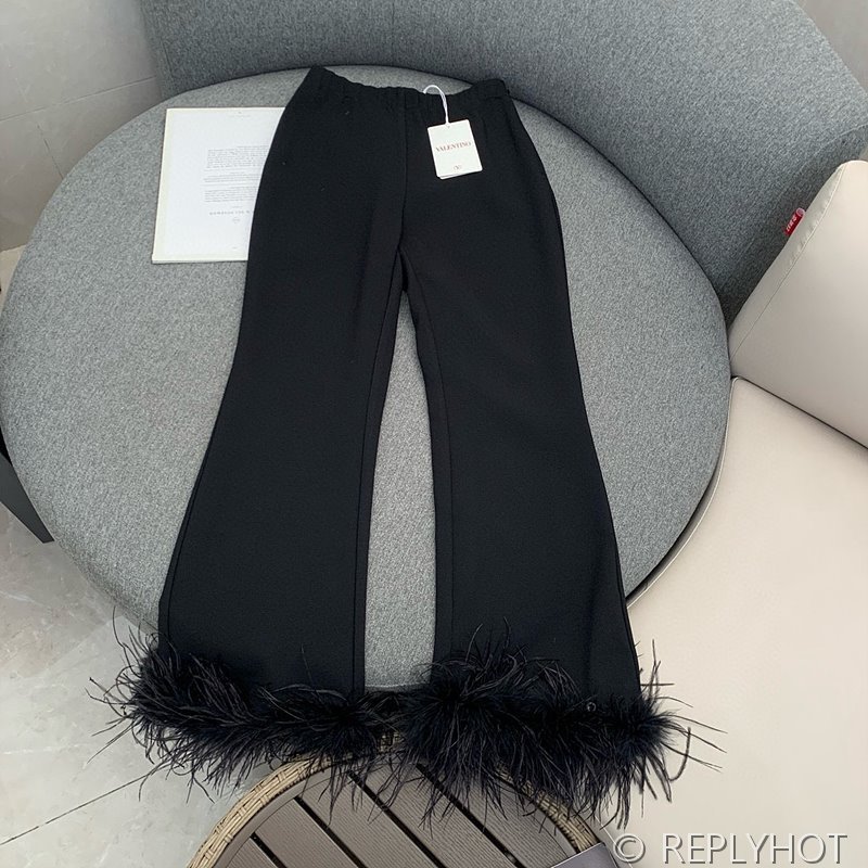 발렌티노 깃털 장식 스트레치 비스코스 팬츠[매장가 390만원대]