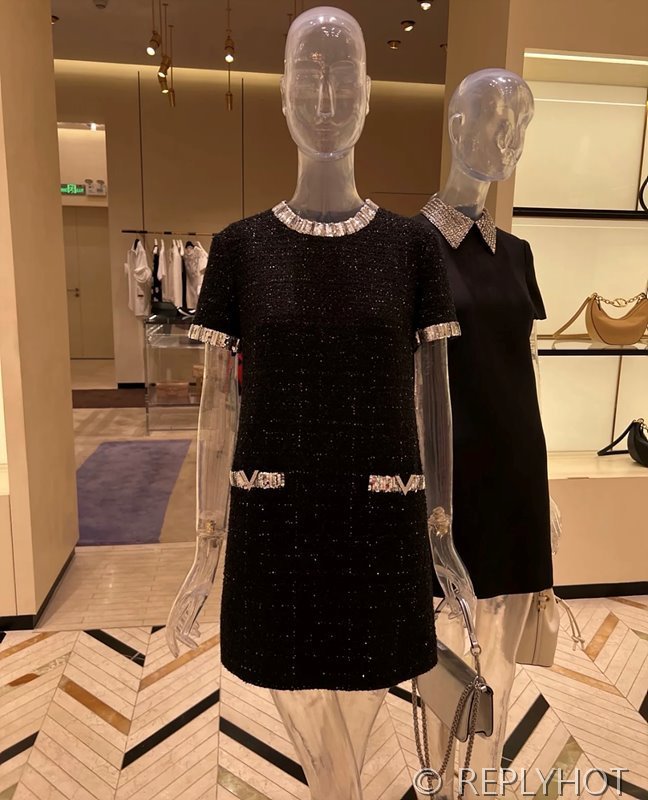 발렌티노 자수 글레이즈 트위드 쇼트 드레스 [매장가 500만원대]